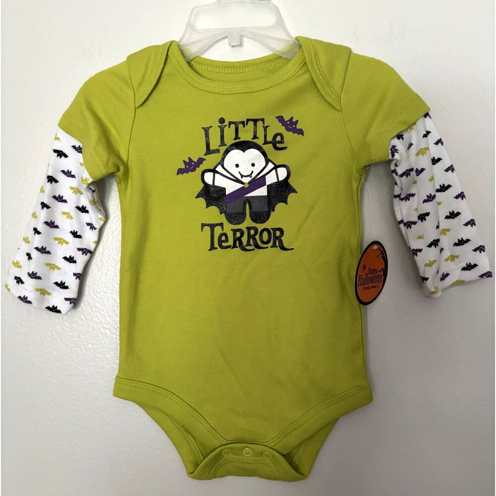 Celebrate Baby 6-9M Halloween Little Terror Vampire Bodysuit Layered NWT